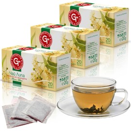 Premium GT Peppermint Tea Bags Count 60 non-GMO 100% Pure Peppermint Herbal Tea Bag - Minty Fresh & Cool flavor Mint Round Eco-conscious Premium GT Herbs & Fruits (Linden)