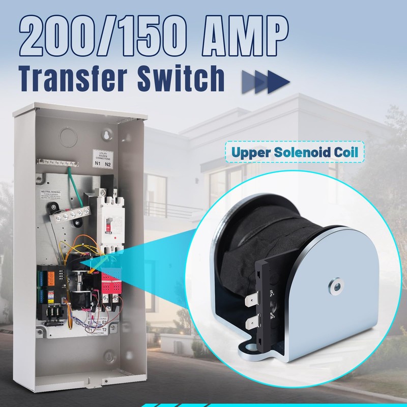 Fenglesha 0E6154 Transfer Switch Utility Upper Solenoid Coil Fit for