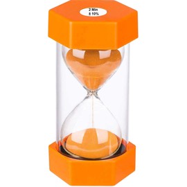 Sand Timer 2 Minute SuLiao Hourglass: Colorful Plastic Sand Clock, Large Red Sand Watch, Reloj de arena 2 Minuto, Unbreakable Sandglass for Childs, Office, Games, Decorative