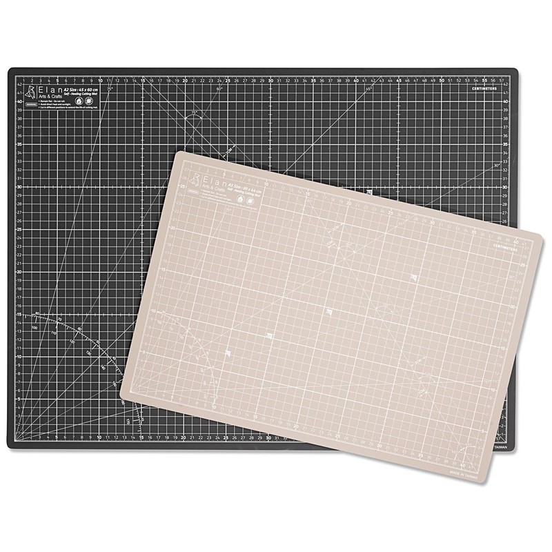 Elan Cutting Mat A4 Black and Taupe, 5-Layer Cutting Mat,