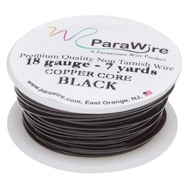 ParaWire Black Enameled Copper Craft Wire 18-Gauge 7-Yards for Jewelry-Making, Wirework, Wire-Wrapping, Crochet and More
