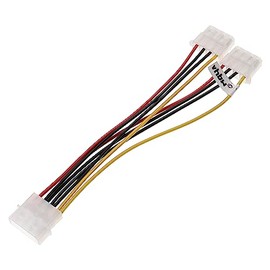 vhbw IDE Y Power Cable to 2X Molex Female for Hard Drive Power Supply - 12cm
