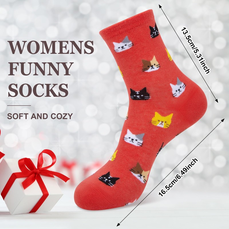 Chalier Womens Funny Socks Cozy Cute Printed Patterned Fun Sock