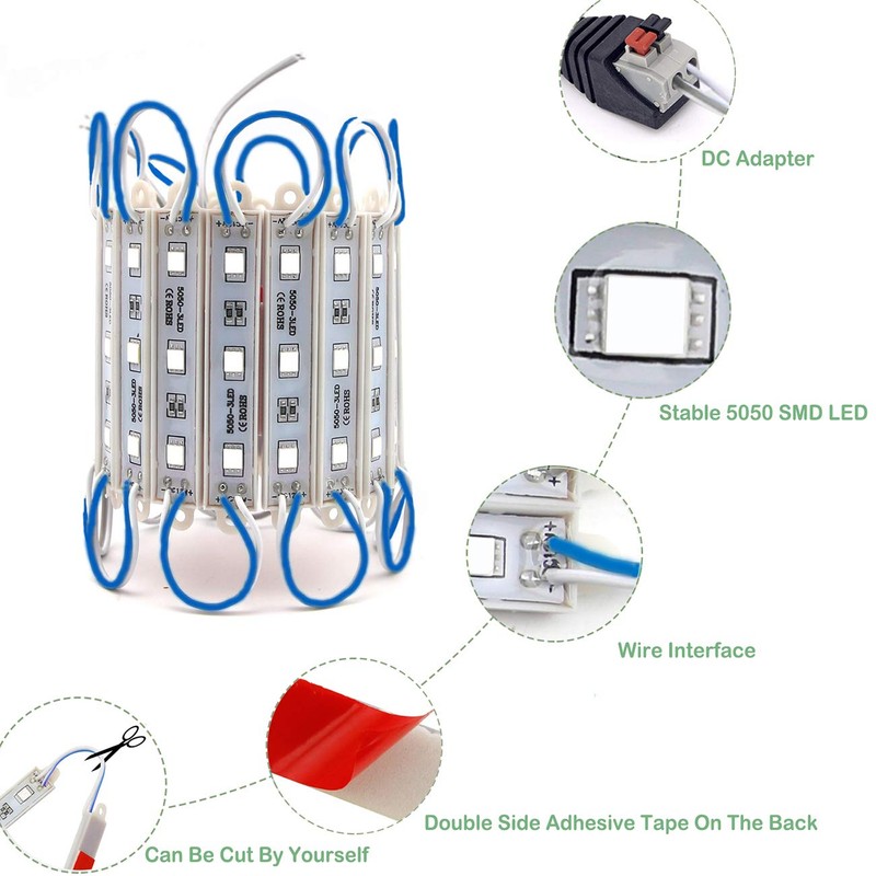 EAGWELL 20 Ft Storefront 40 Pieces RGB 5050 LED Light