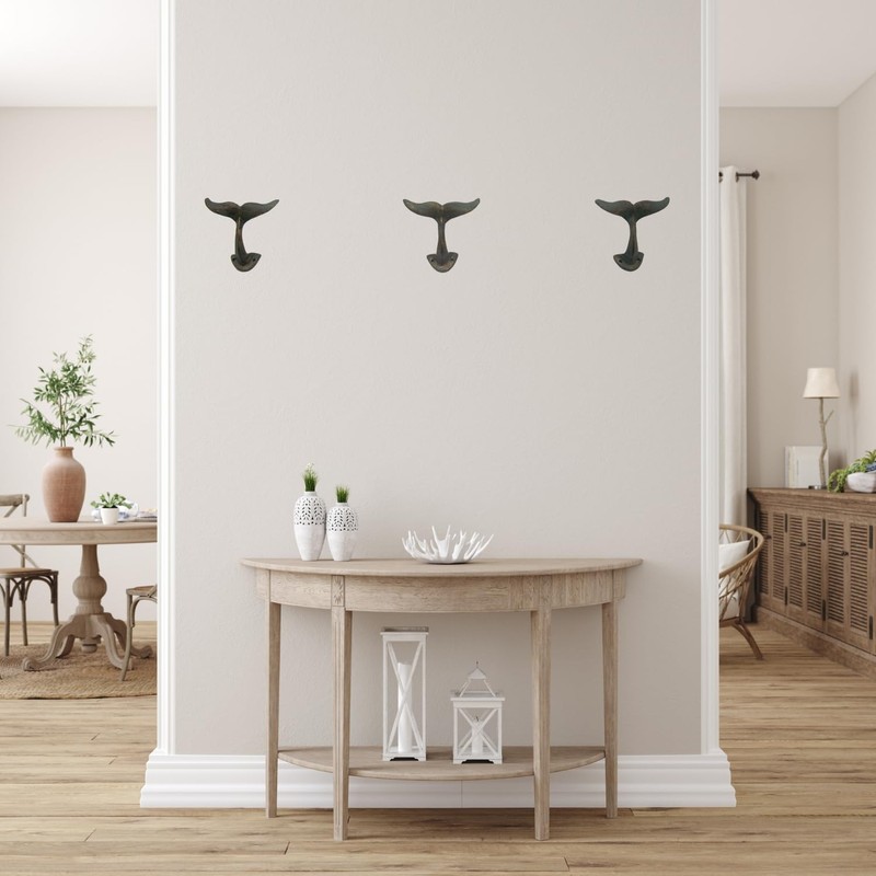 Wowser Green Whale Tail Cast Iron Wall Hook, 4 3/4