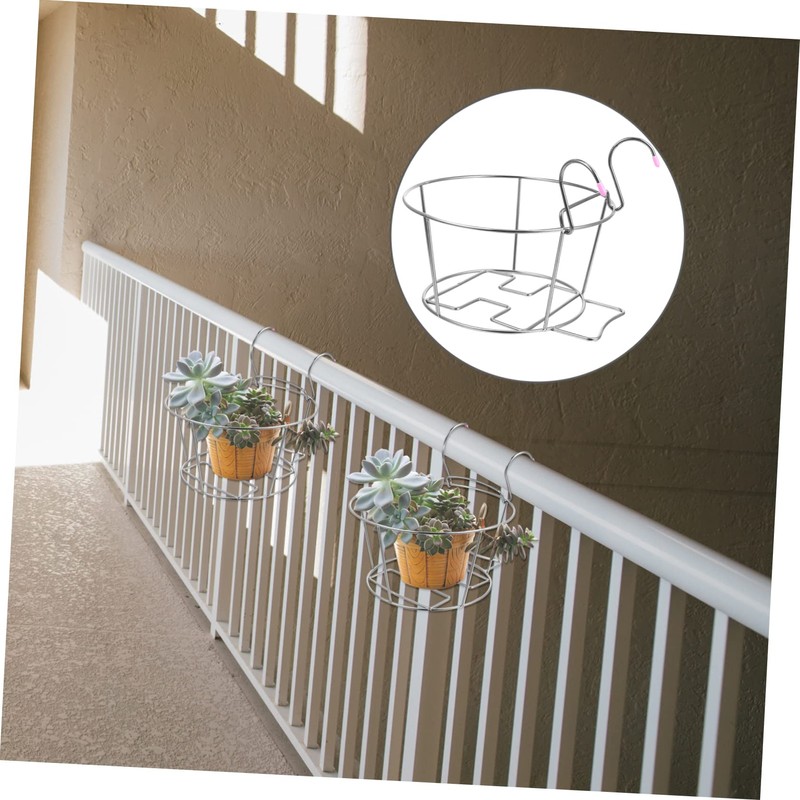 Abaodam Stainless Steel Hanging Flower Pot Rack Durable Planter Holder