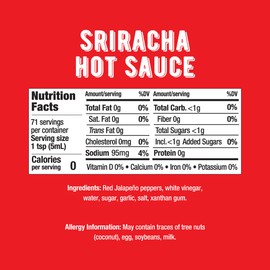 Melinda’s Sriracha Hot Sauce - Classic, Gourmet Sriracha Sauce Made with Fermented Red Jalapeños & Garlic - Keto, Vegan, Non-GMO and Gluten Free Hot Sauce - 12oz, 1 Pack