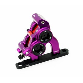 Juin Tech ETF 4-Piston Hydraulic Bicycle Disc Brake Rotor Caliper for Flat-Mount Road/Cyclocross/Gravel/eBike/Cargo 140mm/160mm Bike use (Purple, 160mm)