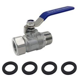 Fitvell Stainless Steel Garden Hose Shut Off Valve Full Flow Heavy Duty 3/4" GHT Garden Hose Ball Valve