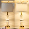 SAIWEYA Crystal Table Lamps Modern 3-Way Dimmable Bedside Lamp with