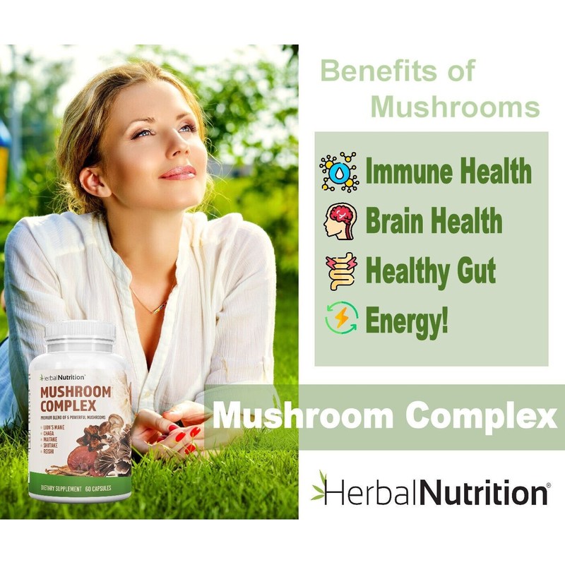 Herbal Nutrition Three Pack - Mushroom Complex, Lions Mane, Reishi,