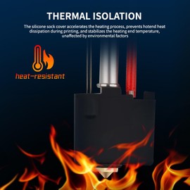 Kobra 2 Hotend Silicone Sock: High-Temp Resistant Kobra 2 Max Cover, 3D Printer Nozzle Protector, Fits Kobra 2 Neo/Kobra 2 Pro/Kobra 2 Plus, by Makerzone (Pack of 4, Black with 4 pcs 0.4mm nozzles)