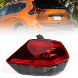 Huray Left Outer Tail Light for Nissan Rogue 2017-2019 Driver Side Taillight Lamp Assembly Replacement for NI2804110 (Black Housing)