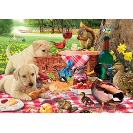Buffalo Games - Steve Read - Picnic Raiders - Large Piece Jigsaw Puzzle For Adults - Challenging Puzzle Perfect for Game Nights - Finished Size is 21.25 x 15.00