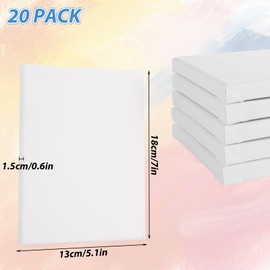 FVIEXE 20 Pack 5x7 Inch Canvas Boards for Painting, Small Blank Canvas Panels for Painting, 100% Cotton Artist Stretched Paint Canvases Bulk for Art Acrylic Watercolor Oil Paints, 5 x 7 Inch