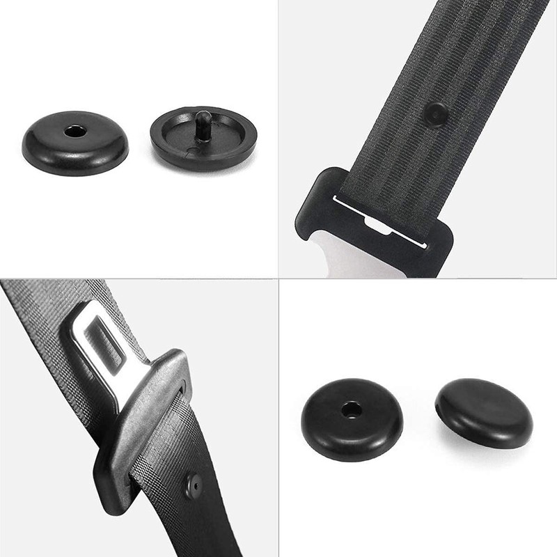 LEEQ 15 Sets Black Seat Belt Stopper Buttons Non-slip Buckle