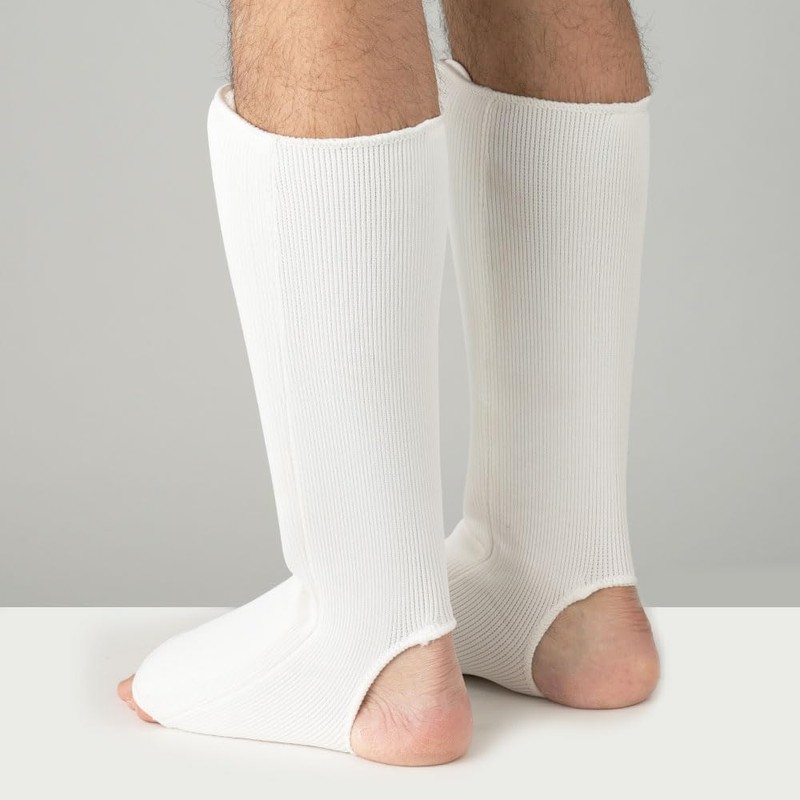 Blitz Elastic Shin & Instep Pads - White - Large
