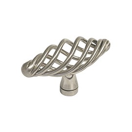 eBuilderDirect 15 Pack Satin Nickel or Brushed Nickel Bird Cage Birdcage Oval Nest Twist Wire Swirl 2-3/8" (60mm) Kitchen Cabinet Drawer Hardware Pull Knob 1338-60