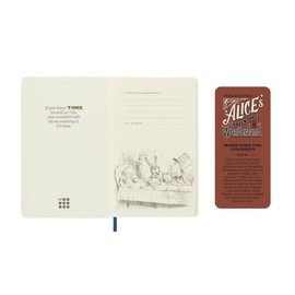 Moleskine Weekly Planner 2023, 12-Month Diary, Limited Edition Alice In Wonderland, Weekly Planner with Hard Cover and Elastic Closure, Pocket Size 9 x 14 cm, Colour Blue