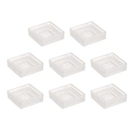 sourcing map 8pcs 2x2 in Rubber Furniture Caster Cups Square Chair Leg Floor Protectors Non-Slip Furniture Pads Grips Stoppers for Hardwood Floors, Transparent (Fit 0.8-1.6 Inch Chair Leg)