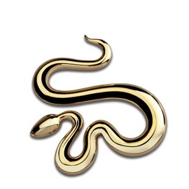 Snake Metal Car 3D Sticker Snake Emblem for Car Motorcycle Scratched Decorative Car Logo Side Tail Logo (Golden)
