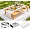 Etnorsu 91 x 71inch White Outdoor Picnic Blanket with Waterproof