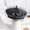 aoozleny Women Beret Hats with Veil, Casual Baker Boy Captain