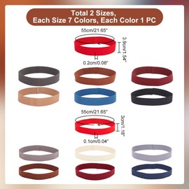 AHANDMAKER Pack of 14 Mixed Stretchy Hat Bands for Western Cowboy Hat Bands for Cowboy Hat, Fedora Hat with Curved Brim, Straw Hat Decoration, Hat Accessories, multicoloured