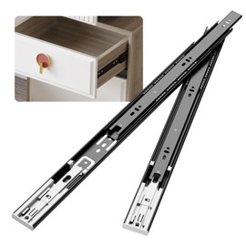 SONEE Side Mount Soft Close Drawer Slides 10 Pack, Full Extension Drawer Glides, 3 Fold, Ball Bearing, Bottom Mount, Heavy Duty 100 LB, Black (5 Pair, 18 Inch)