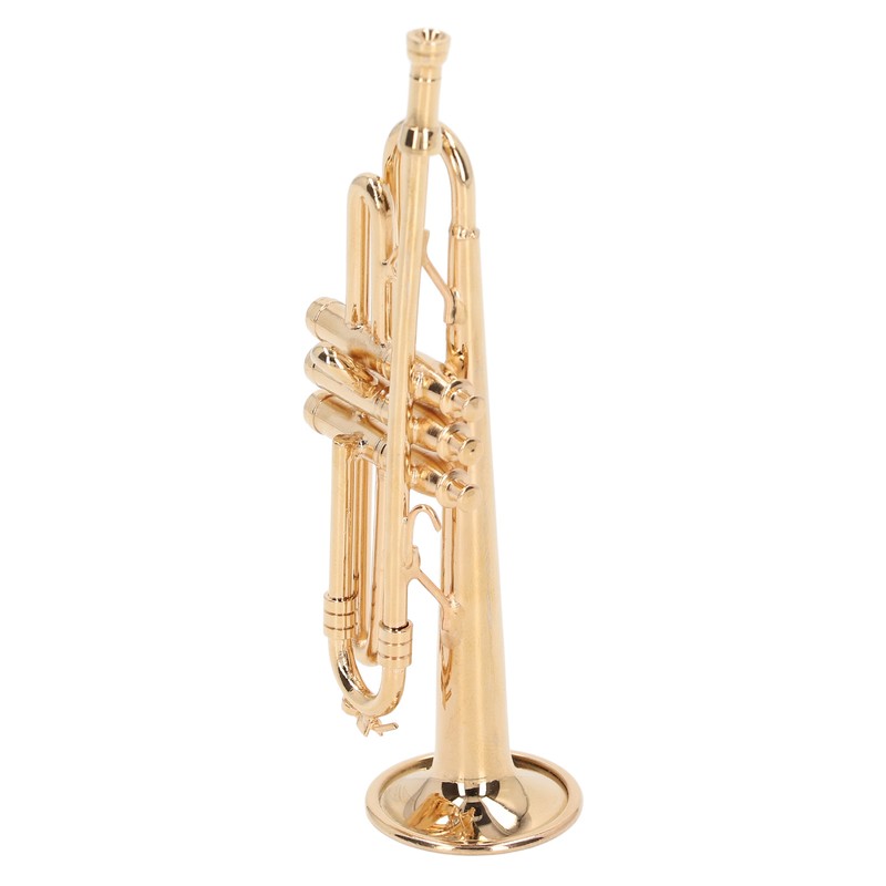 Trumpet Model Ornaments Exquisite Brass Miniature Instrument Desktop Decoration Gold