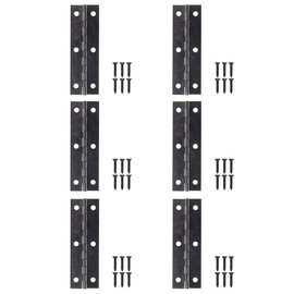 FUXXER® 6 x Antique Hinges Vintage Style Metal Hinges 75x24mm Antique Black