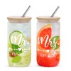 Mr and Mrs Coffee Cups 2026 Gift Glass Tumbler Set