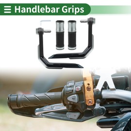 X AUTOHAUX 7/8" 22mm 15/16" 24mm Motorcycle Hand Grips Cover Kit Non Slip Aluminum Alloy Handlebar Grips for Motorcycle Scooter Bicycle ATV Titanium Tone