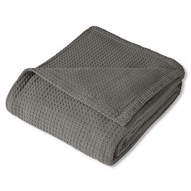 TRP Attractive Silver Gray Soft Blankets Size King | Luxurious 100% Cotton Pinwheel-Houndstooth Weave Design Ultra Plush Extra Comfort Warm & Cozy Durable Solid Colors Lightweight Bedcover Bedspread