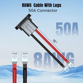 JacEnergy Battery Quick Disconnect Connector, Battery Cable Connector Quick Disconnect Battery Terminal, Anderson Connector, 8Awg Wire Harness Plug Connector Kit for Car Winch Trailer,Forklift