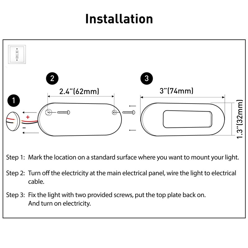Dream Lighting 12V DC LED Courtesy Light Oblong Step Stairway