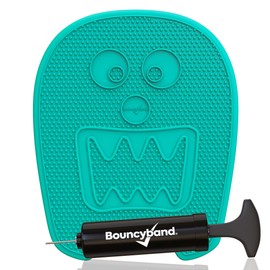 Shaped Wiggle Seats by Bouncyband – Green Monster, 13"x10.5"x2.2" – Inflatable Sensory Cushion for Kids, Improves Student Productivity and Focus, Comes with Easy-Inflation Pump to Customize Firmness