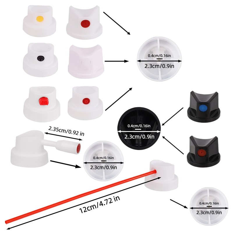 10pcs Universal Spray Paint Caps, Replacement Spray Paint Tips for