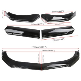 For Chrysler 300 2015-22 Gloss Black Front Bumper Lip Spoiler Splitter Body Kit
