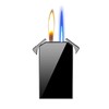 Dual Flame Square Shape Torch Lighter, Switchable Torch Jet &