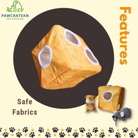 Pawcratean Dog Squeaky Plush Toy Set Cheese and Mice Style Indoor Play Teeth Cleaning Chewing Combinative