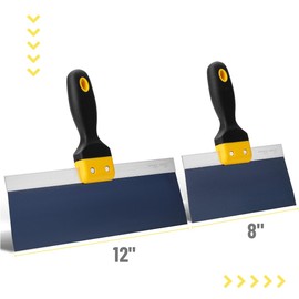 Bates- Taping Knife Set, 2 Pack, 8 & 12 Inch, Blue Steel Drywall Taping Knife