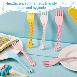 Ztolbriy Pack of 12 Children's Fruit Forks, Giraffe Toothpicks, Mini Forks for Fruit Forks, Plastic Fork Skewers for Lunch Box, Party, Afternoon Tea, Birthday Party