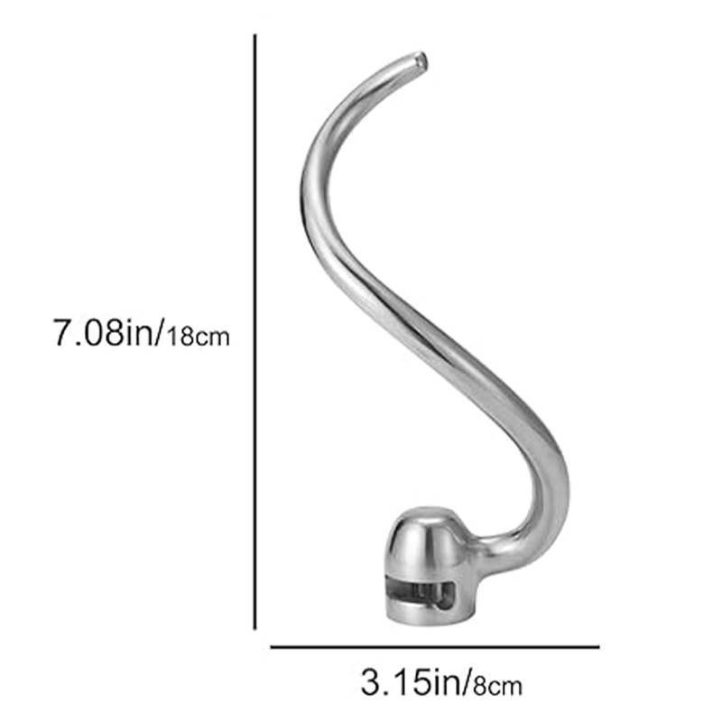 Namvo Stainless Steel Spiral Dough Hook Replacement Quart Bowl-Lift Stand