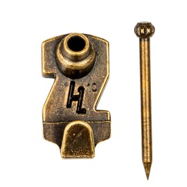 HangZ 30001 Gallery Picture Hooks, 10lb, Antique Brass, 4-Pack