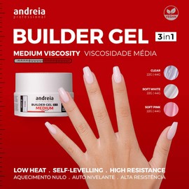 Andreia Professional Gel Builder Monophasic LED and UV - Gentle White 22 g