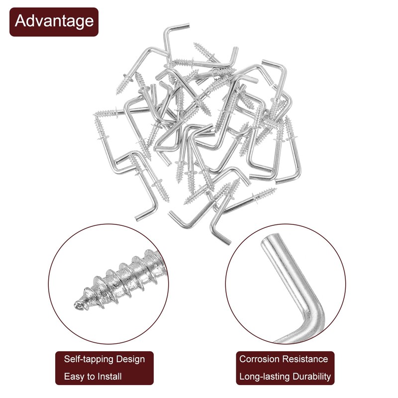 uxcell 100 Pcs L Shape Hooks, 5/8 Inch Right Angle