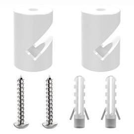 ZOHAR Pack of 2 Wall and Ceiling Pins White for Textile Cable Ceiling Mounting Monkey Swing Surface-Mounted Cable Holder for Lamp DIY with Screws and Dowels