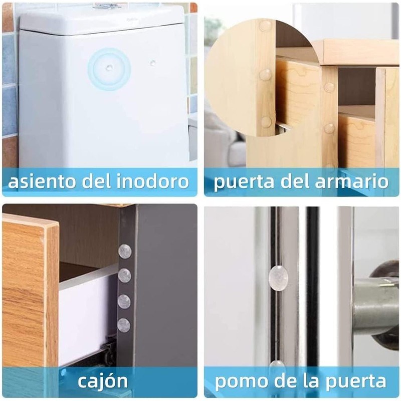 Vmingo Tope Goma Protector Adhesiva Silicona Antigolpe Transparente Parachoque Redondo