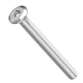 METALLIXITY Flat Head Hex Socket Cap Screws Bolts(1/4"-20x2-1/2") 10Pcs, 304 Stainless Steel Hex Socket Furniture Bolts Screws - for Furniture Woodworking Project, Silver Tone